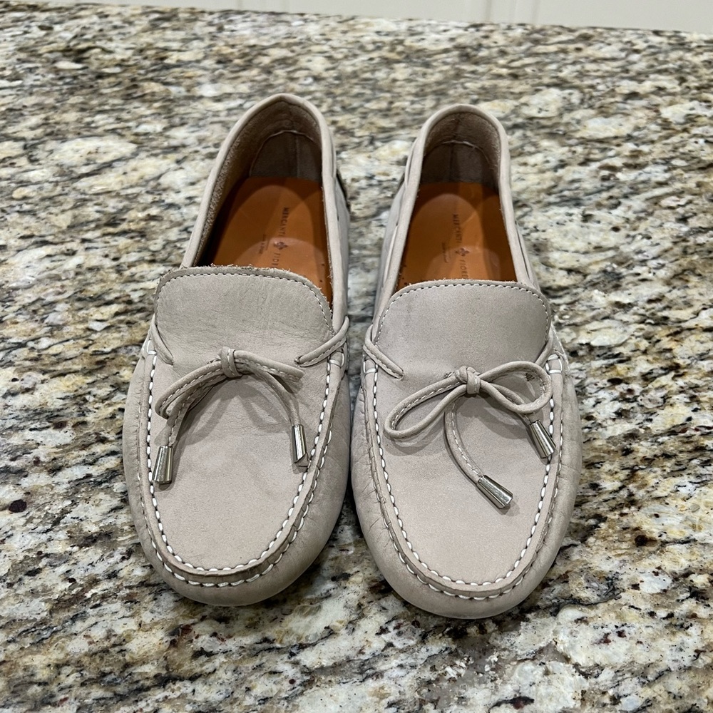 Mercanti Fiorentini Driving Moccasins Loafers with Tassels in Taupe, Size 10